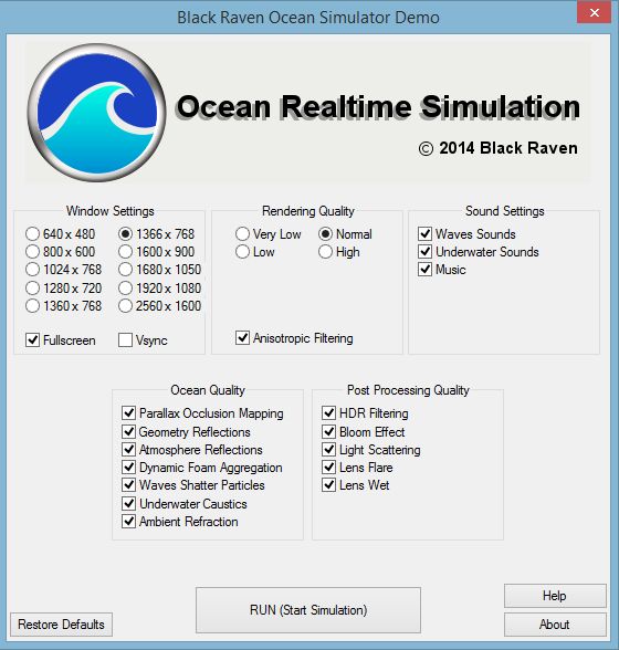 Ocean Simulation features splash